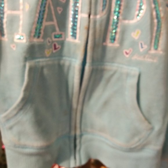 JUSTICE GIRLS AQUA SWEATJACKET.... EUC - Picture 5 of 11